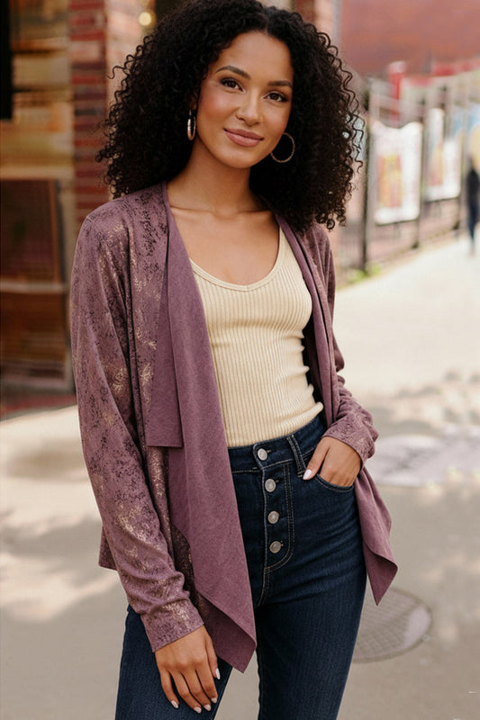 Plum Luxe Suede Cardigan